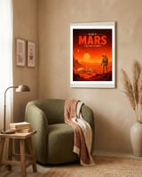 Astronaut Mars Colony Vista framed in a tender room thumbnail