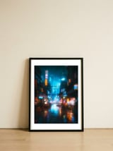 Neon Lit Road Traffic — framed, leaning against the wall thumbnail