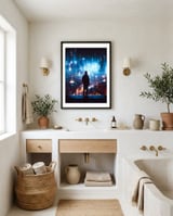 A Cyberpunk Neon Hero framed in a breezy room thumbnail