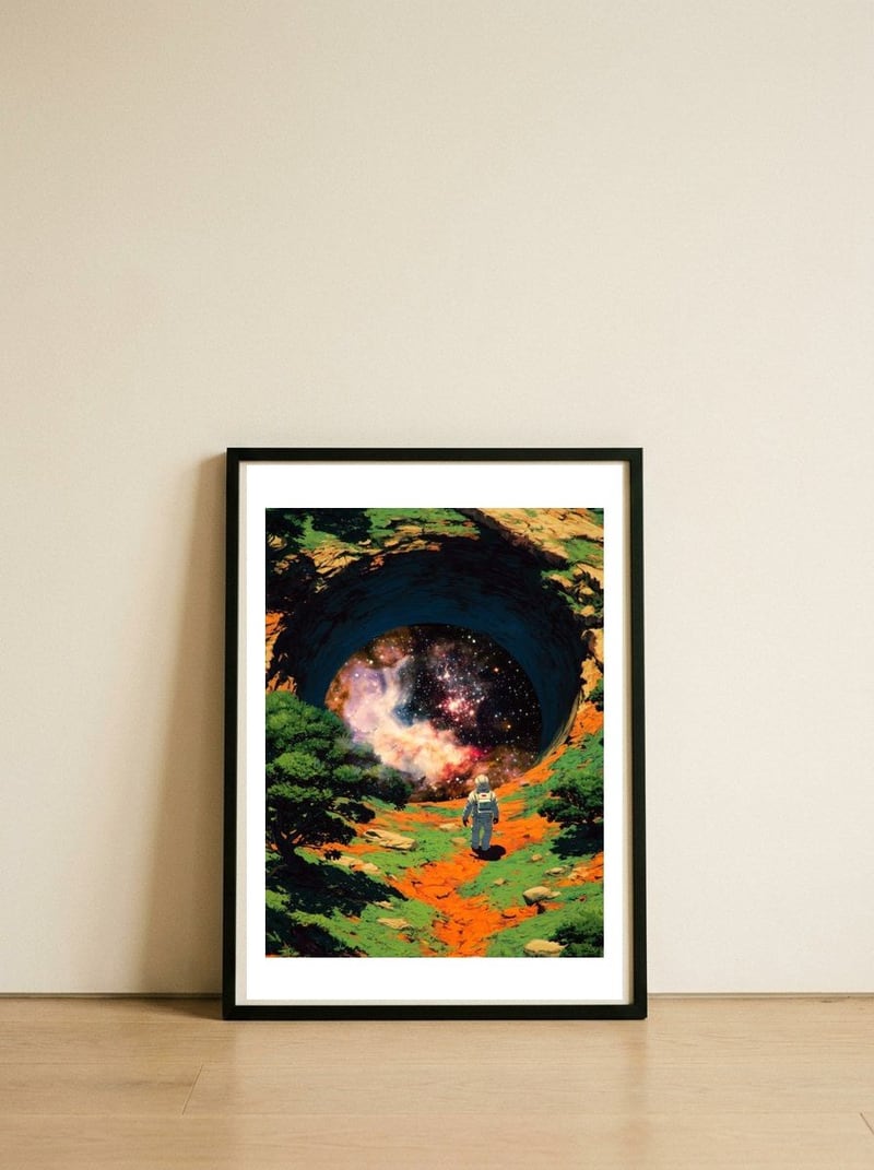 Galaxy Portal — framed, leaning against the wall