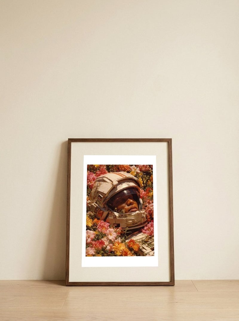 Astronaut's Dream — framed, leaning against the wall