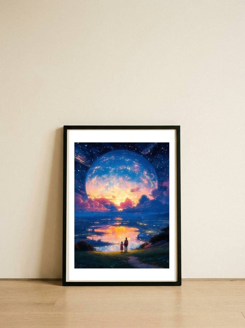 Stargazing with You — framed, leaning against the wall