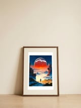 Astronaut's Red Dawn — framed, leaning against the wall thumbnail