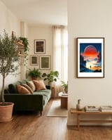 Astronaut's Red Dawn framed in a grounding room thumbnail