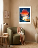 Astronaut's Red Dawn framed in a tender room thumbnail