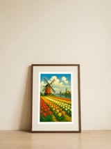 Tulip Dreams and Windmills — framed, leaning against the wall thumbnail