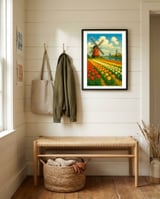 Tulip Dreams and Windmills framed in a relaxed room thumbnail