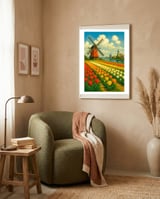Tulip Dreams and Windmills framed in a tender room thumbnail