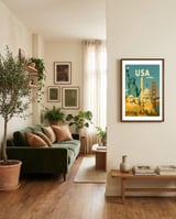 Visit the USA framed in a grounding room thumbnail