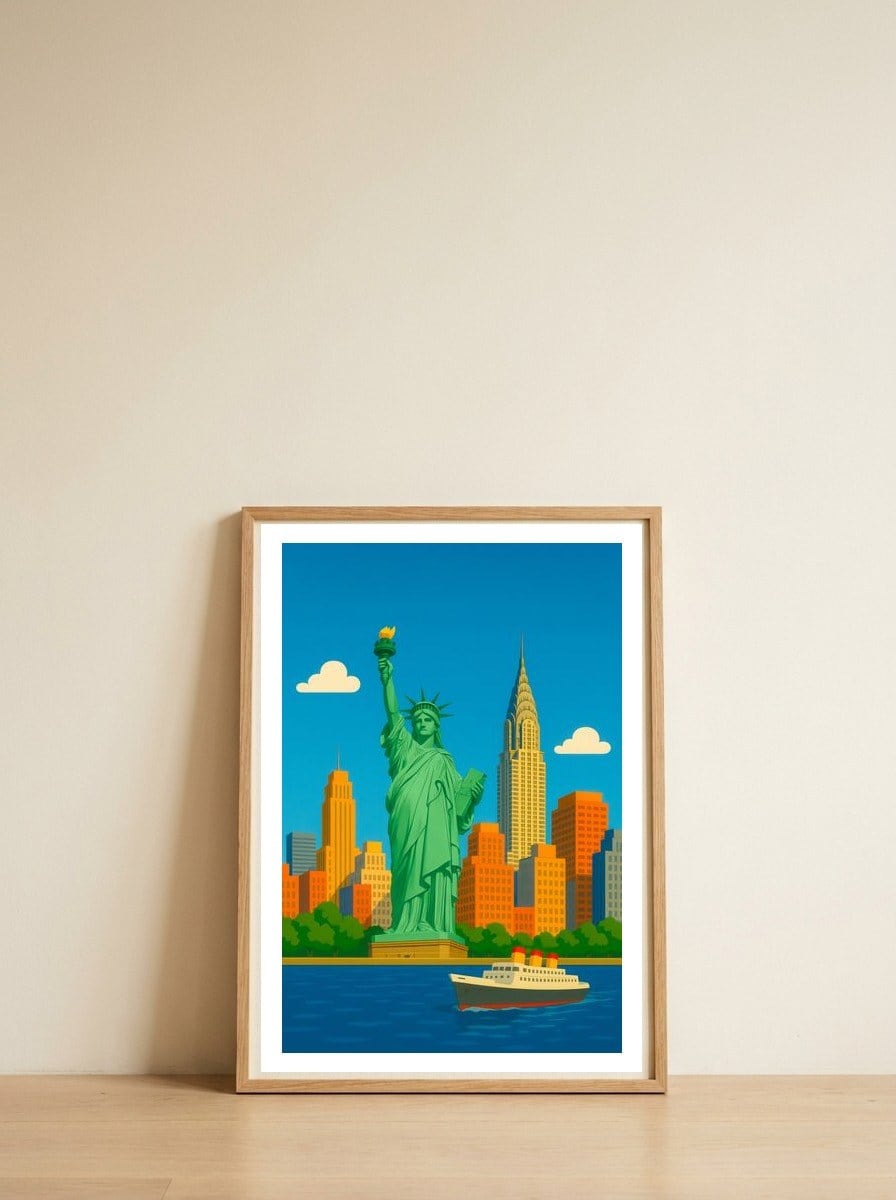 New York City — framed, leaning against the wall