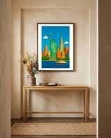 New York City framed in a welcoming room thumbnail