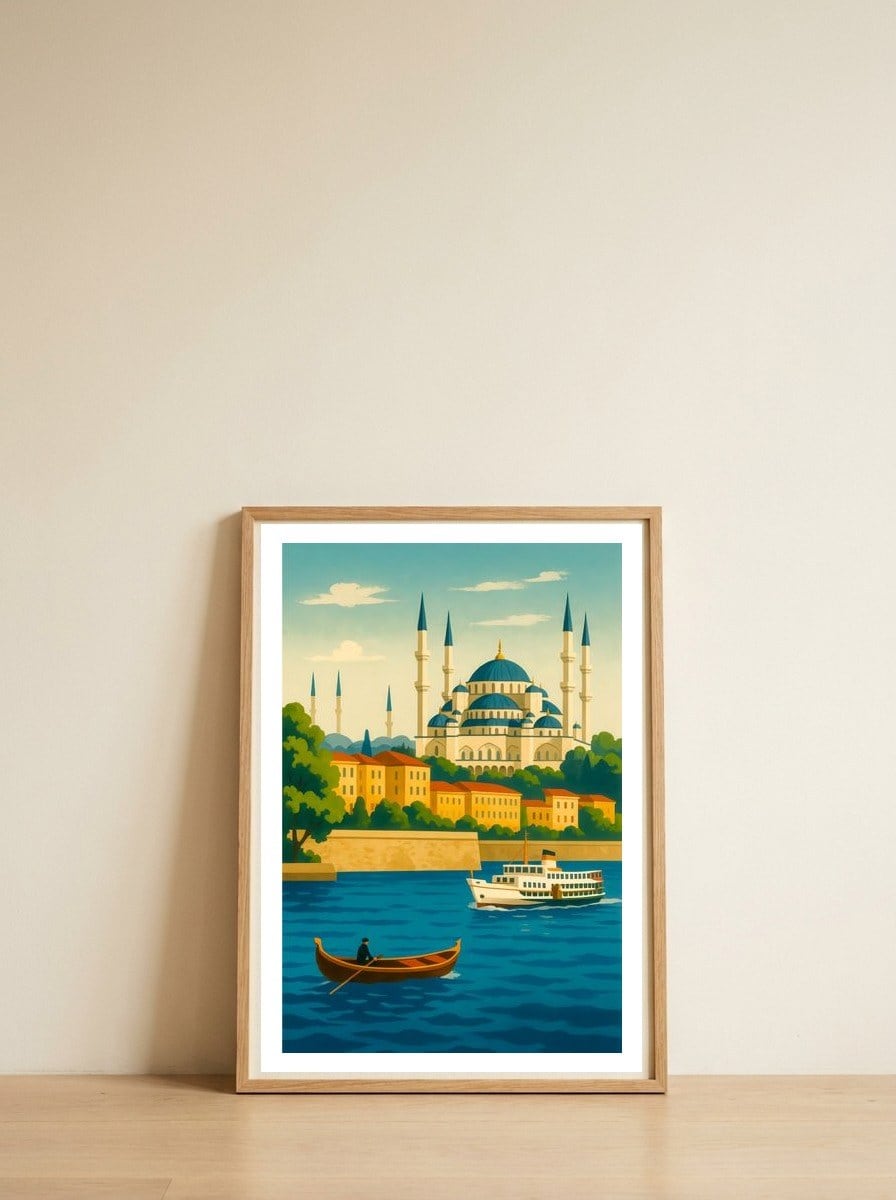 Istanbul Dreamscape — framed, leaning against the wall