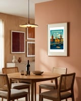 Stockholm Travel Art framed in a intimate room thumbnail
