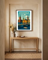 Stockholm Travel Art framed in a welcoming room thumbnail