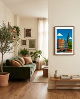 Amsterdam Canal and Bike framed in a grounding room thumbnail