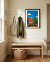 Amsterdam Canal and Bike framed in a relaxed room thumbnail