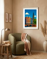 Amsterdam Canal and Bike framed in a tender room thumbnail