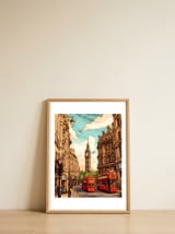 London Travel Poster — framed, leaning against the wall thumbnail