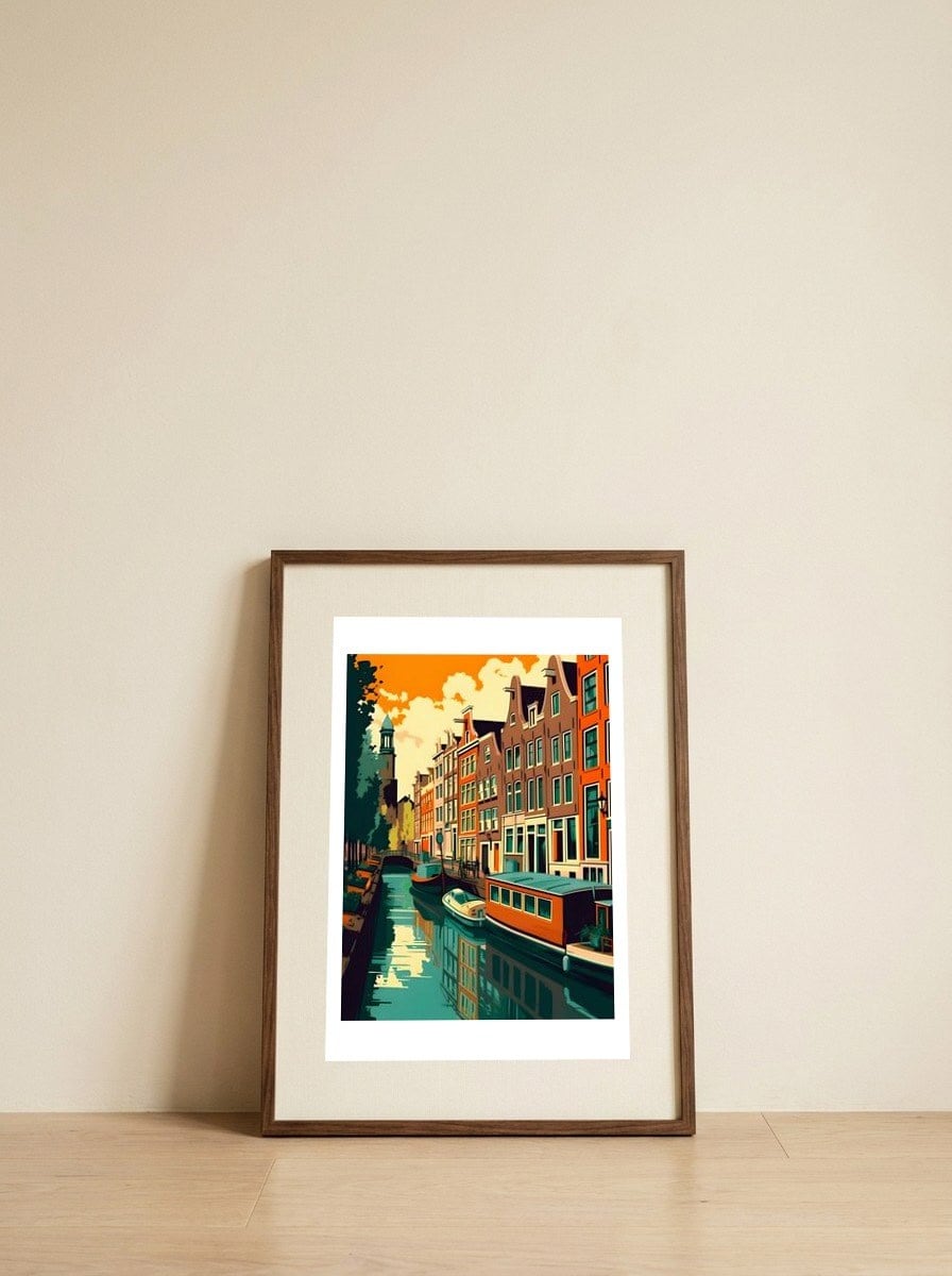 Amsterdam Canal Houses — framed, leaning against the wall