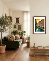 Amsterdam Canal Houses framed in a grounding room thumbnail