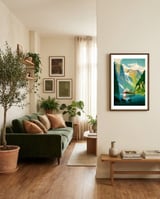 Scenic Fjord Adventure framed in a grounding room thumbnail
