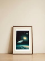 Driving Through the Cosmos — framed, leaning against the wall thumbnail