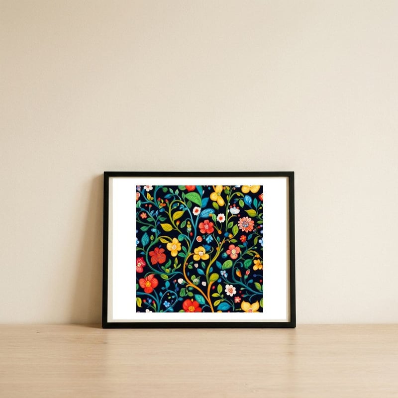 Blossoms in Bloom — framed, leaning against the wall