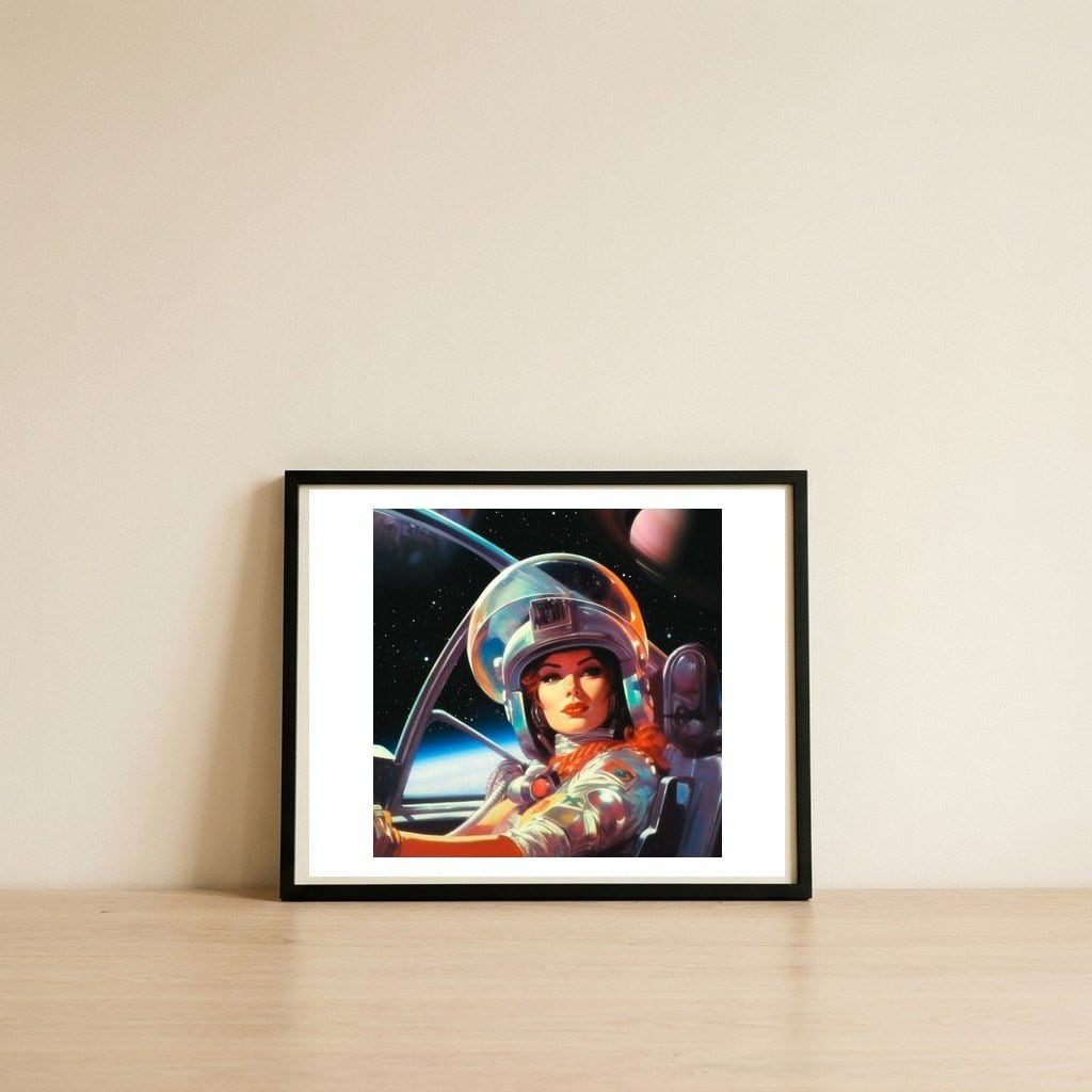 Next Stop Mars — framed, leaning against the wall
