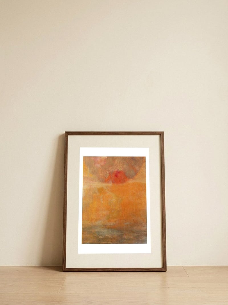 Relentless Sun — framed, leaning against the wall