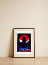 Red Moon Aura — framed, leaning against the wall thumbnail