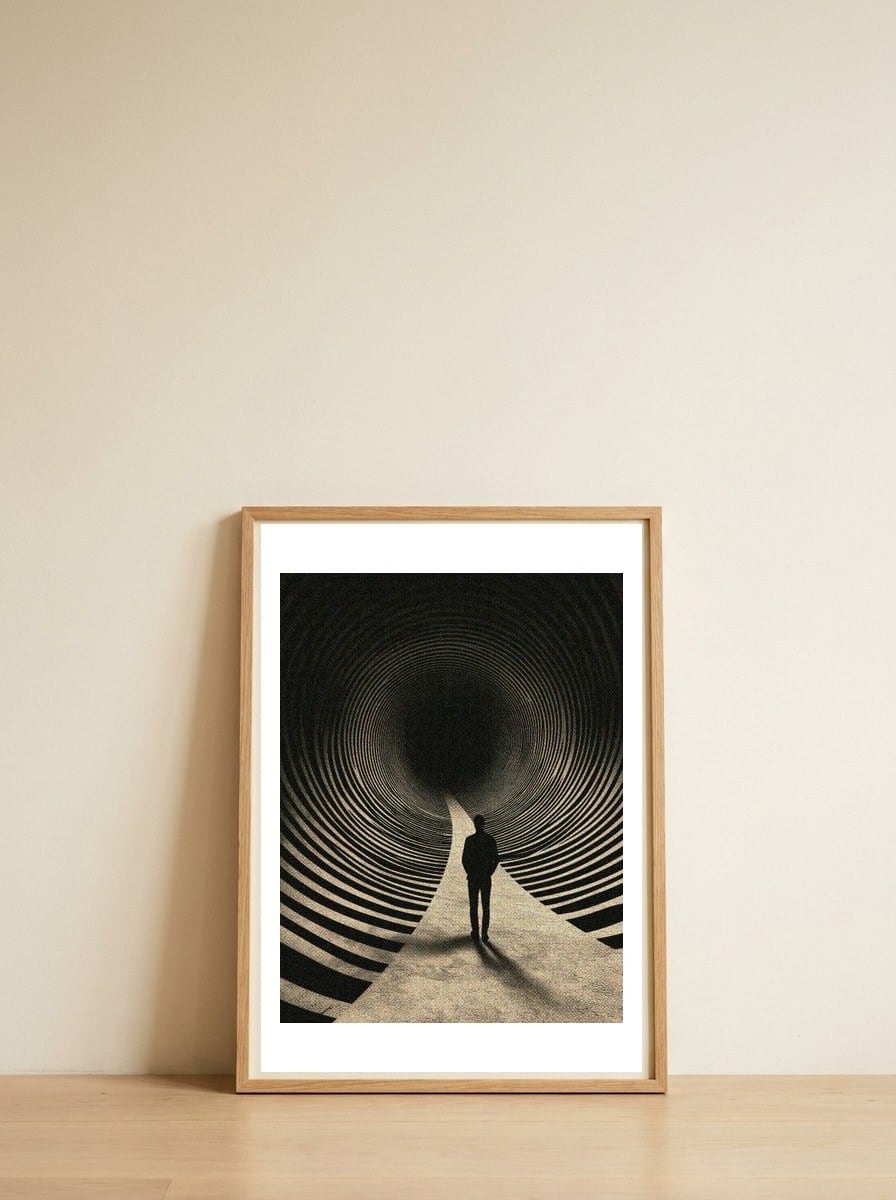 Opart Tunnel — framed, leaning against the wall