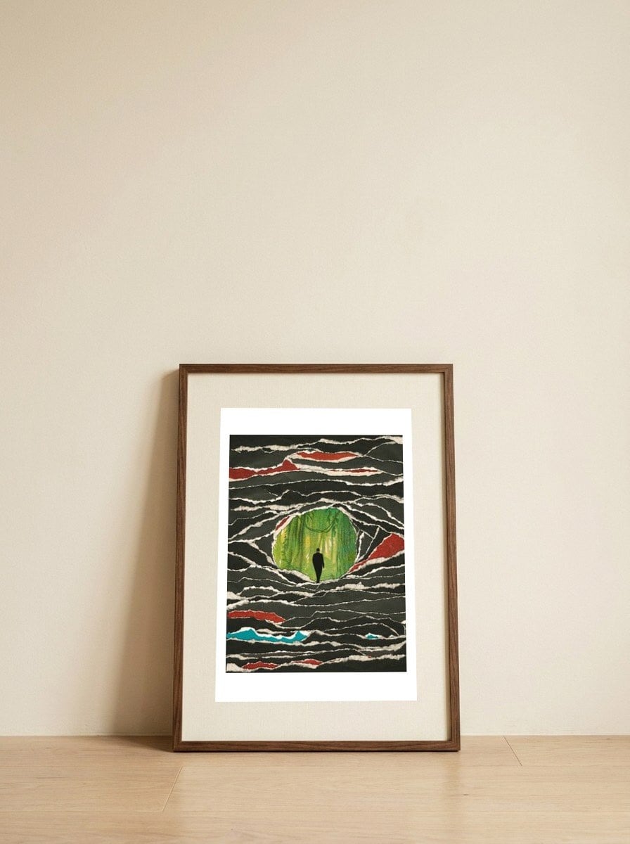 Shredded Dreams — framed, leaning against the wall