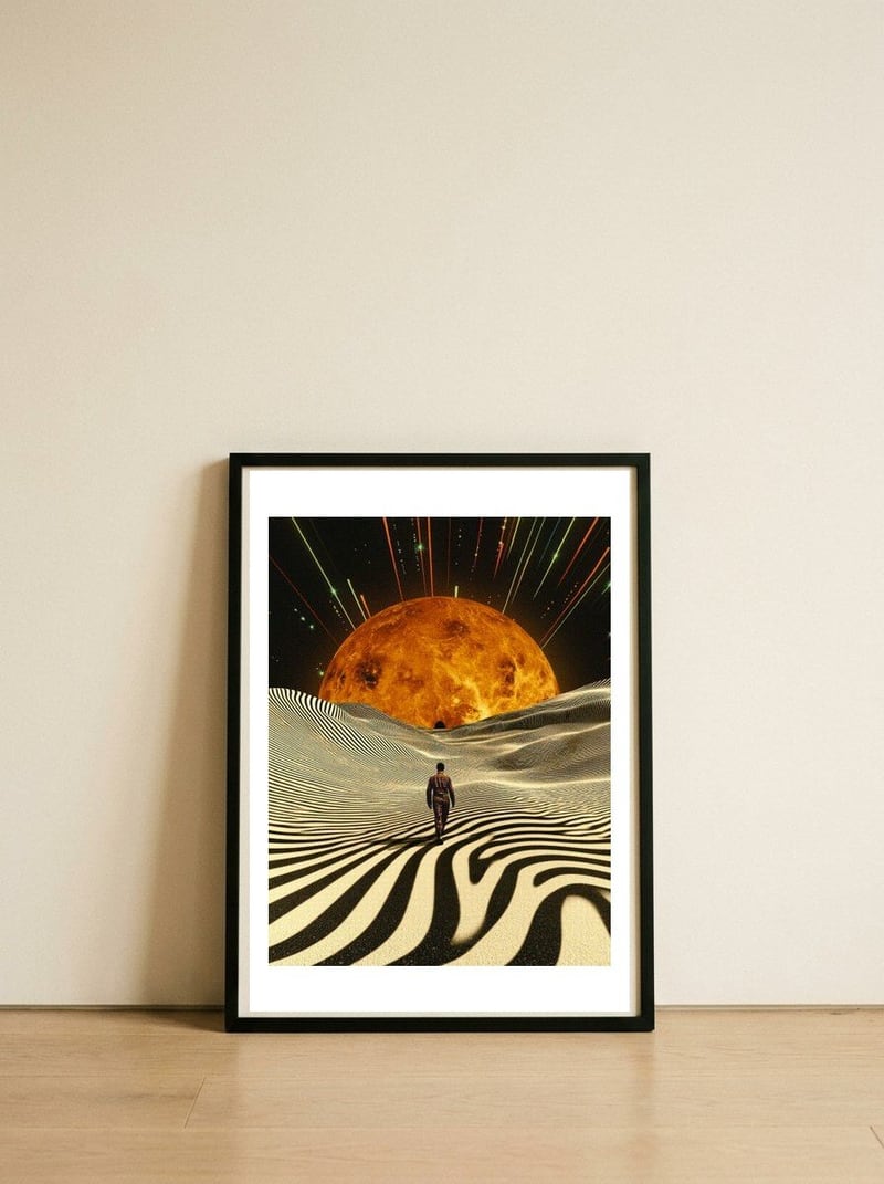 Adventures In New Dimensions — framed, leaning against the wall