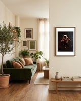 An Astronaut in Space framed in a grounding room thumbnail