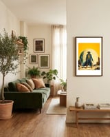 Yellow Justice framed in a grounding room thumbnail