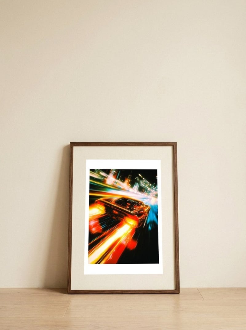 Street Racers — framed, leaning against the wall
