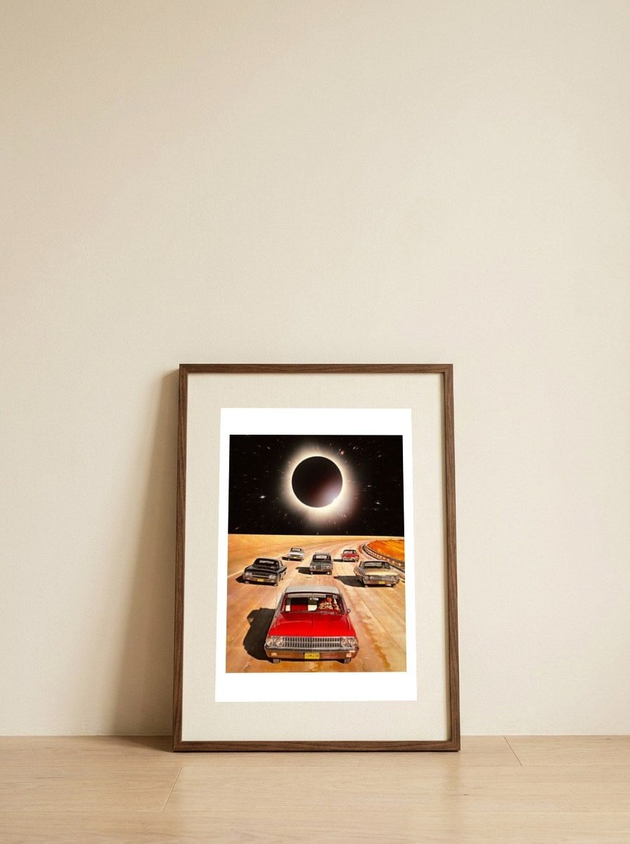 Eclipsed — framed, leaning against the wall