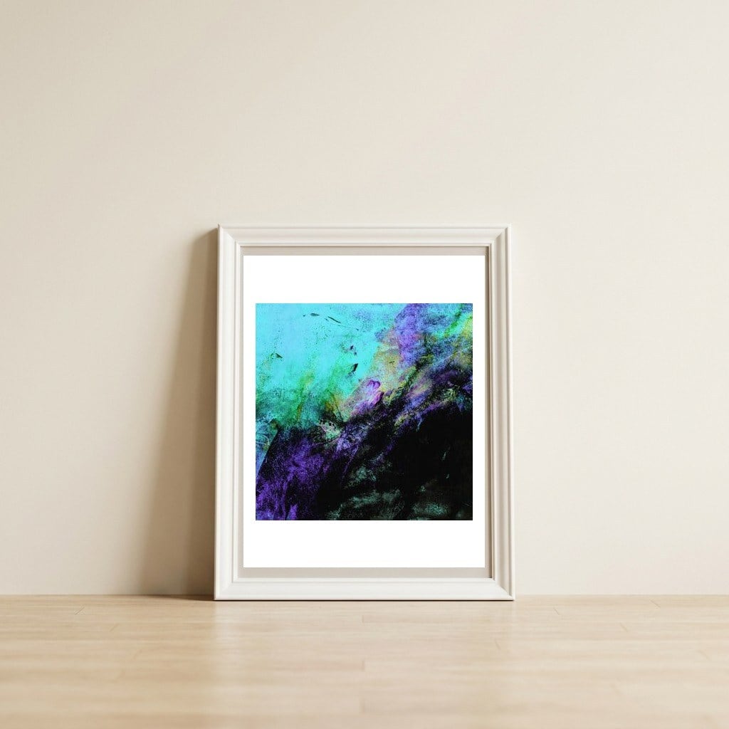 Stormy Black V2 — framed, leaning against the wall