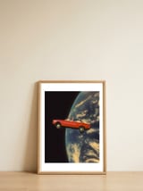 Flying Space Car — framed, leaning against the wall thumbnail