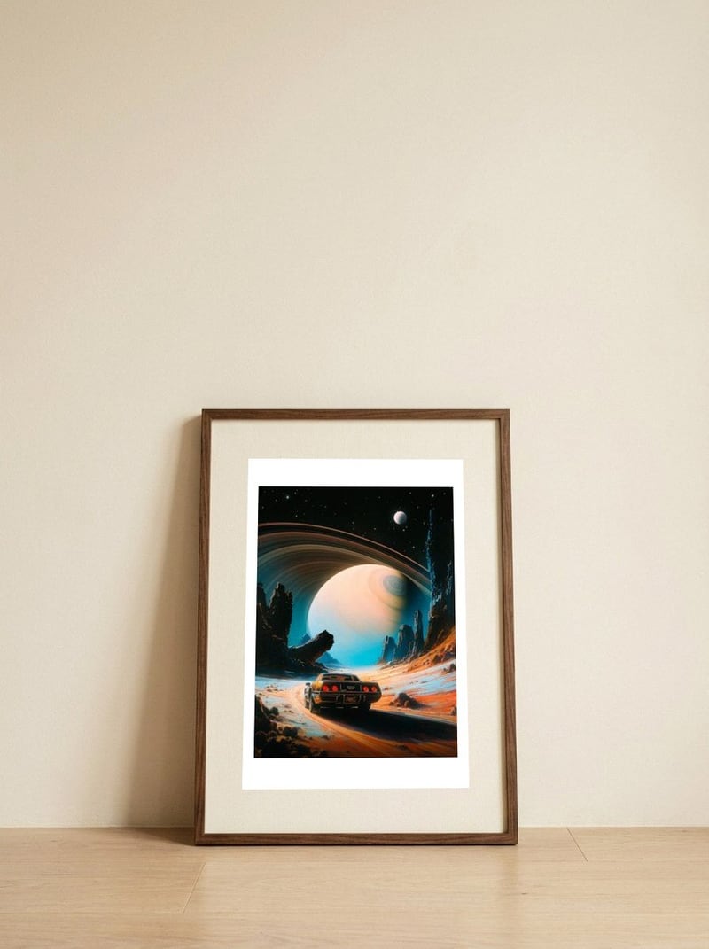 Ultimate Space Racer — framed, leaning against the wall