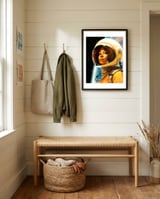 Astronaut Poster 2 framed in a relaxed room thumbnail