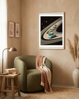 Saturn Grand Prix framed in a tender room thumbnail