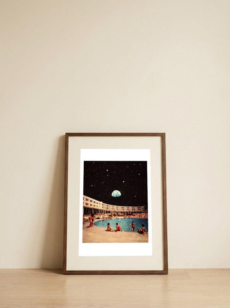 Lunar Pool — framed, leaning against the wall