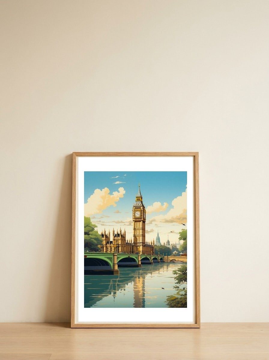 View of London — framed, leaning against the wall