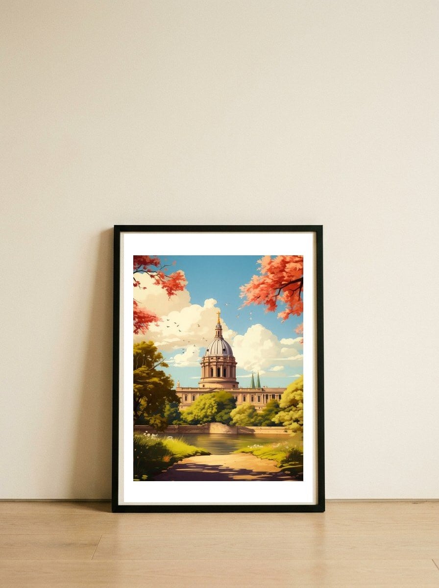 Oxford Travel Art — framed, leaning against the wall
