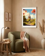 Oxford Travel Art framed in a tender room thumbnail