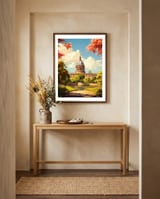 Oxford Travel Art framed in a welcoming room thumbnail