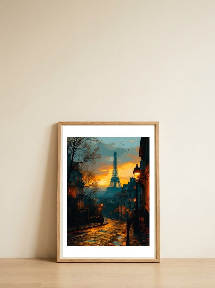 Welcome to Paris — framed, leaning against the wall