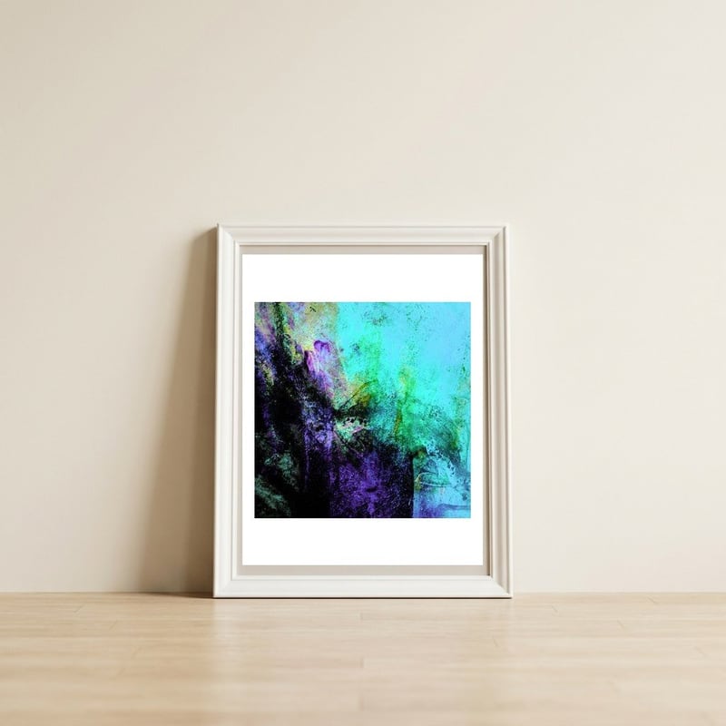 Stormy Purple Vs Black — framed, leaning against the wall
