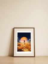 Cosmic Flower Fields — framed, leaning against the wall thumbnail